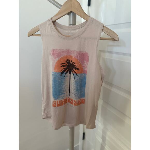 Spiritual Gangster Sunkissed Muscle Tank Beige Size Medium - Picture 1 of 8